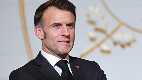 Emmanuel Macron francia elnök a párizsi Élysée-palotában 2026. február 5-én, csütörtökön. (Ludovic Marin/Pool Photo via AP)