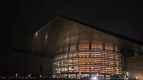 FILE: Copenhagen Opera house is illuminated Friday Feb. 2. 2018 as part of an outdoor lighting festival 