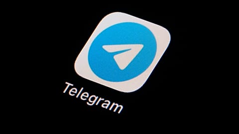 FILE: The icon for the instant messaging Telegram app is seen on a smartphone, Feb. 28, 2023.