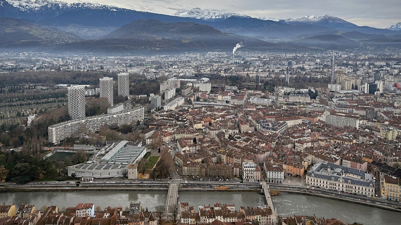 FILE - General view of the city of Grenoble, southeastern France, Sunday, July 12, 2024. 