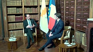 Νίκος Χριστοδουλίδης - Εμανουέλ Μακρόν στην κατ' ιδίαν συνάντηση