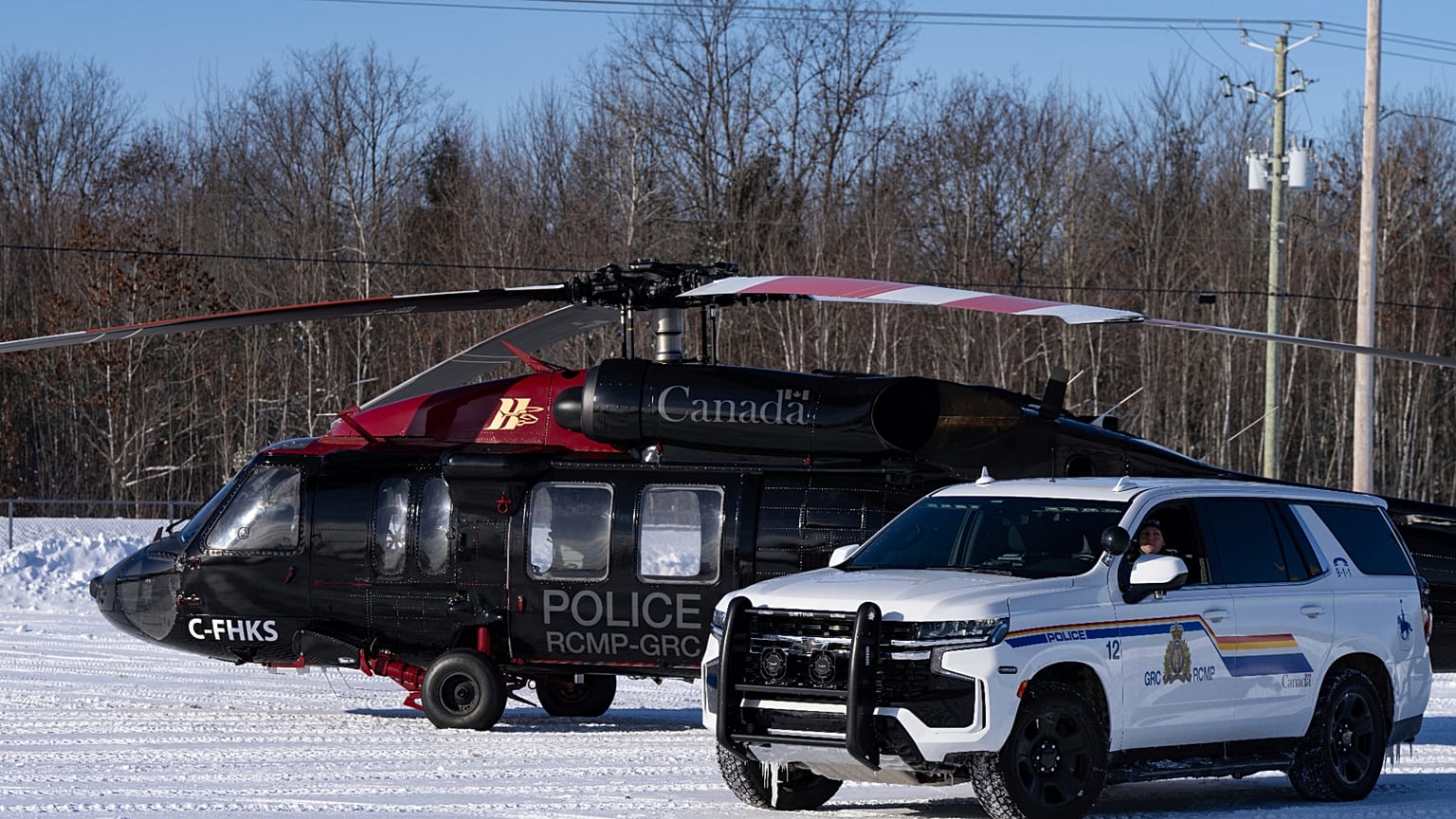 La Gendarmerie royale du Canada déployée au Québec, le 30 janvier 2025.