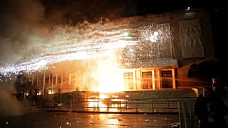 Pillanatkép az esti tüntetésről