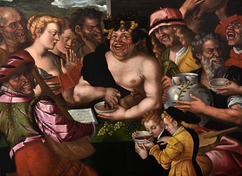 Bellezza e Bruttezza Niccolò Frangipane (attribué à) Repas bachique, c 1580.