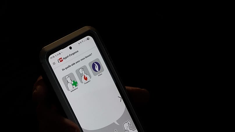 A still of the mobile application 112 BE for emergency assistance in Belgium. Brussels, Belgium, 11 Feb. 2026.