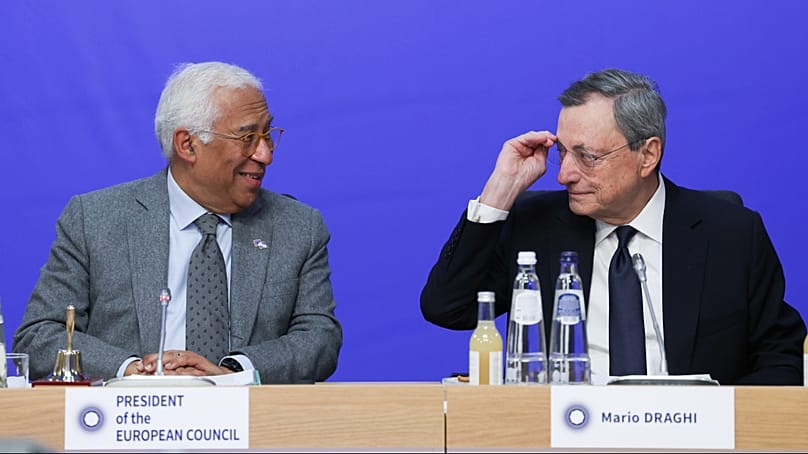 Antonio Costa and Mario Draghi.