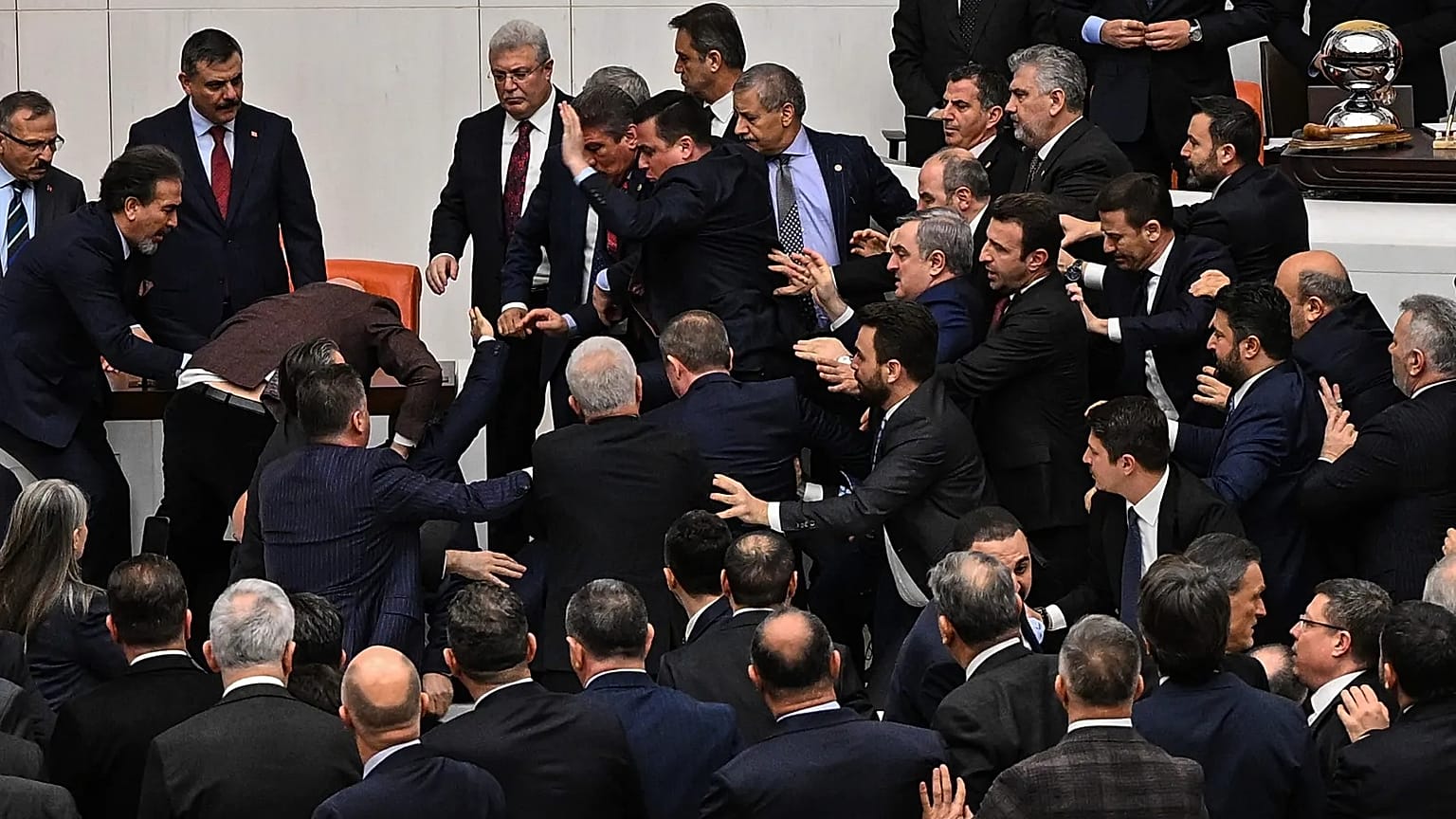 Turkey's ruling party and opposition lawmakers clash over the appointment of the new justice minister at the parliament in Ankara, 11 February, 2026