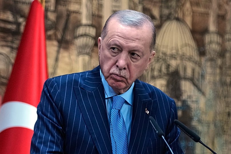 Turkey's President Recep Tayyip Erdoğan at a news conference in Istanbul, 30 December, 2025