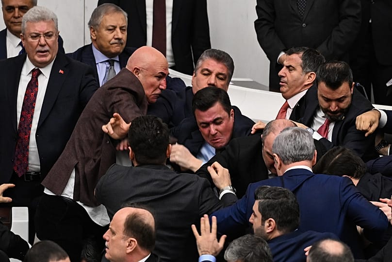Turkey's ruling party and opposition lawmakers clash over the appointment of the new justice minister at the parliament in Ankara, 11 February, 2026