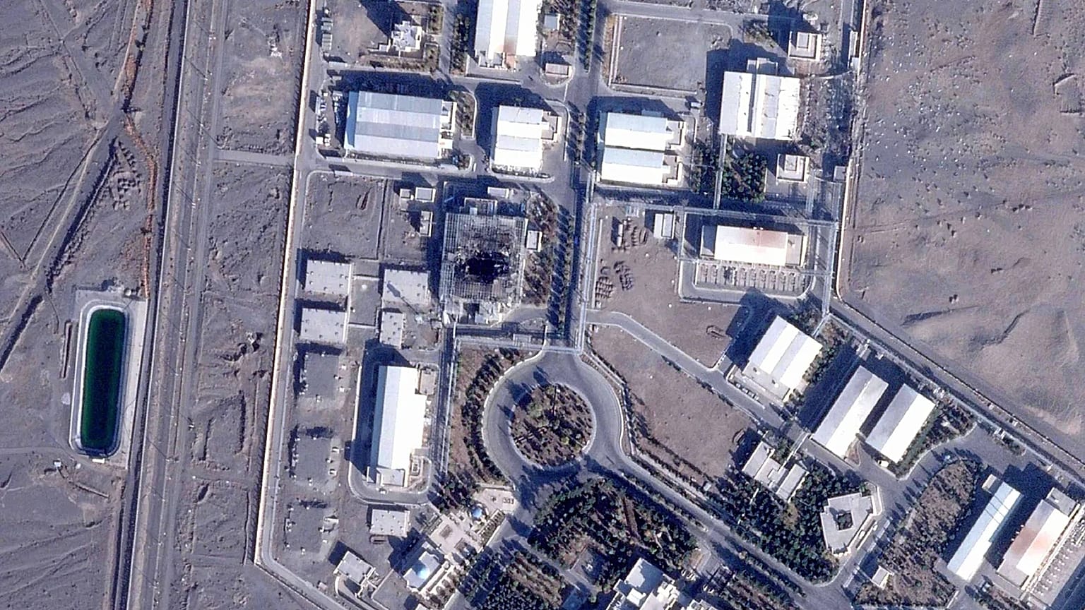 This satellite image from Planet Labs PBC shows the rubble of the Pilot Fuel Enrichment Plant at Iran's Natanz nuclear enrichment site, 3 December, 2025