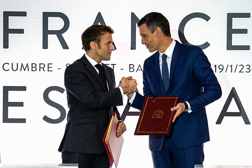 Signature du traité de Barcelone entre la France et l'Espagne, Musée national d’Art de Catalogne, le 19 janvier 2023.