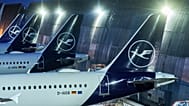 Lufthansa-Flieger am Flughafen Frankfurt am Main, 11. Februar 2026