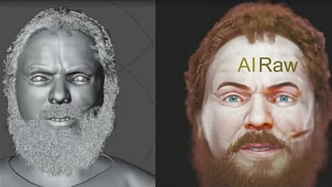 Face off: Using artificial intelligence, graphic design tools and artistic licence, scientists reconstructed the face of Racesa's "vampire"