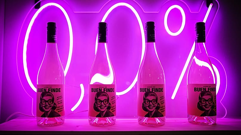 Non-alcoholic wines are presented at the Wine Paris 2026 fair at the Porte de Versailles exhibition centre, 10 February 2026. 