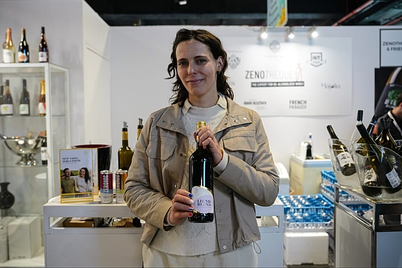 Katja Bernegger, founder of Zeronimo, at the Wine Paris 2026 fair at the Porte de Versailles exhibition centre, February 2026