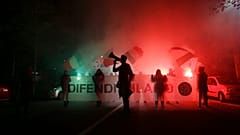 FILE: CasaPound activists demonstrate outside the former Montello barracks, where migrants are being transferred by Milan's prefecture, in Milan, 31 October 2016