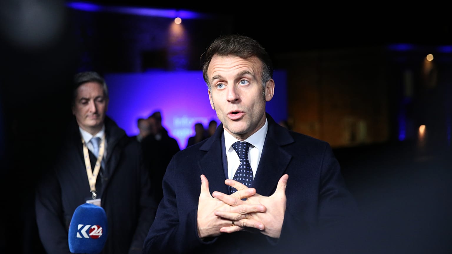 Fransa Cumhurbaşkanı Emmanuel Macron, AB'nin gayriresmi zirvesinin ardından açıklamalarda bulunurken, 12 Şubat 2026