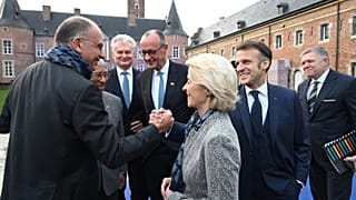 EU leaders welcome Enrico Letta to talks at the Alden Biesen castle in Belgium