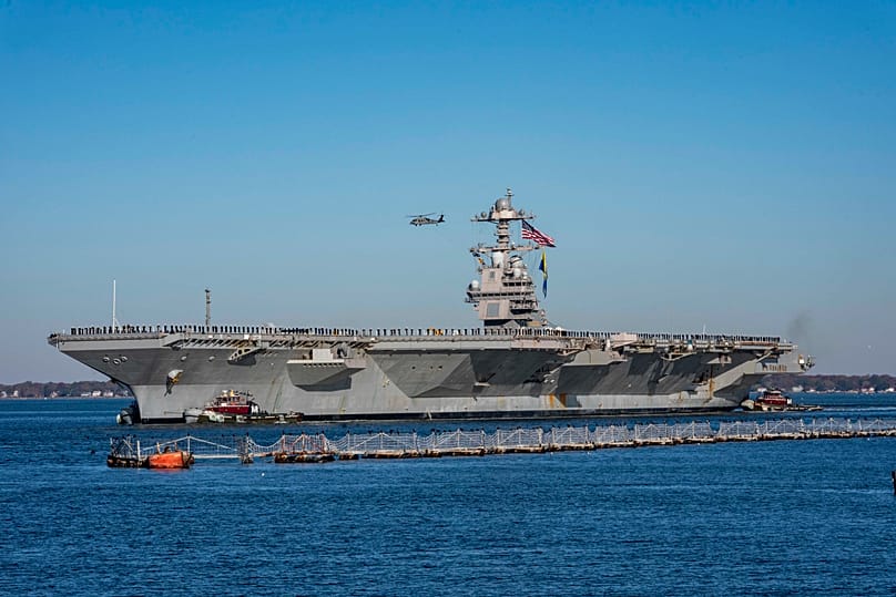 USS Gerald R. Ford, el mayor portaaviones de EE.UU. va rumbo a Oriente Medio (IMAGEN DE ARCHIVO)