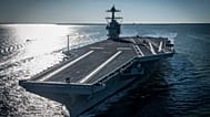 The USS Gerald R Ford embarked on the first of its sea trials to test various state-of-the-art systems on its own power for the first time, from Newport News, VA, 8 April 2017