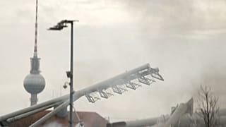 Two floodlight masts at Jahn Sports Park stadium demolished