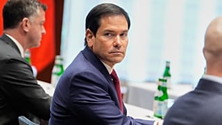 Secretary of State Marco Rubio looks on during a meeting with China's Foreign Minister Wang Yi in Munich, Germany, Friday, Feb. 13, 2026.