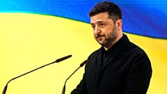 Ukraine's President Volodymyr Zelenskyy addresses the audience during a session at the Munich Security Conference in Munich, Germany, 14 Feb, 2026.