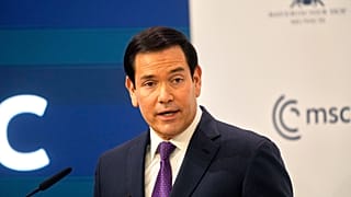 وزير الخارجية الأمريكي ماركو روبيو يتحدث خلال مؤتمر ميونيخ للأمن في ميونيخ، ألمانيا، يوم السبت 14 فبراير 2026. (تصوير: وكالة أسوشيتد برس / مايكل بروبست)