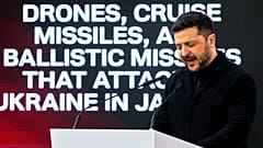 Ο πρόεδρος της Ουκρανίας Volodymyr Zelenskyy απευθύνεται στο ακροατήριο κατά τη διάρκεια συνεδρίασης στη Διάσκεψη του Μονάχου για την Ασφάλεια στο Μόναχο της Γερμανίας, 14 Φεβρουαρίου 2026.