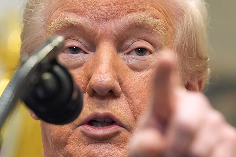 تحدث الرئيس دونالد ترامب في قاعة روزفلت بالبيت الأبيض، يوم الخميس 12 فبراير/شباط 2026، في واشنطن.