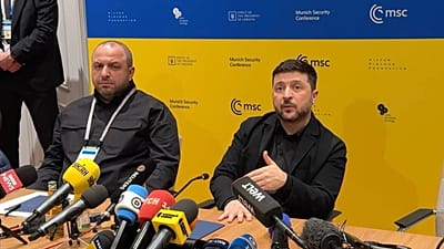 Владимир Зеленский и Рустем Умеров на Мюнхенской конференции по безопасности, 14 февраля 2026 года