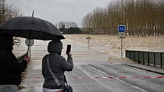 Überschwemmtes Gebiet in Marmande in Westfrankreich nach Sturmtief Nils