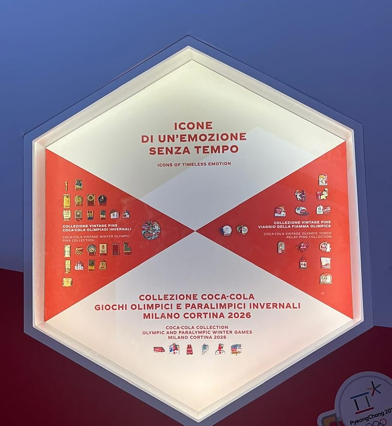 Pins on parade: Coca-Cola's display of vintage commemorative pins 