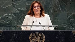 Dubravka Suica, Kommissarin der Europäischen Union für den Mittelmeerraum, spricht vor der Generalversammlung der Vereinten Nationen, Montag, 28. Juli 2025