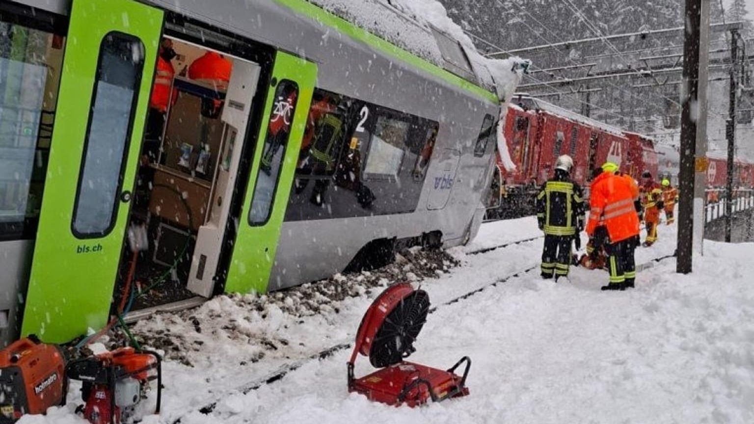 A regional train derailed early on Monday in southern Switzerland.