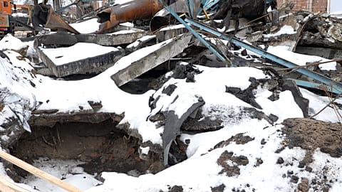 Kijevi romok orosz támadás után