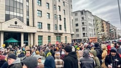 Protesta frente al Ministerio de Asuntos Exteriores y Comercio - Budapest, 15 de febrero de 2026