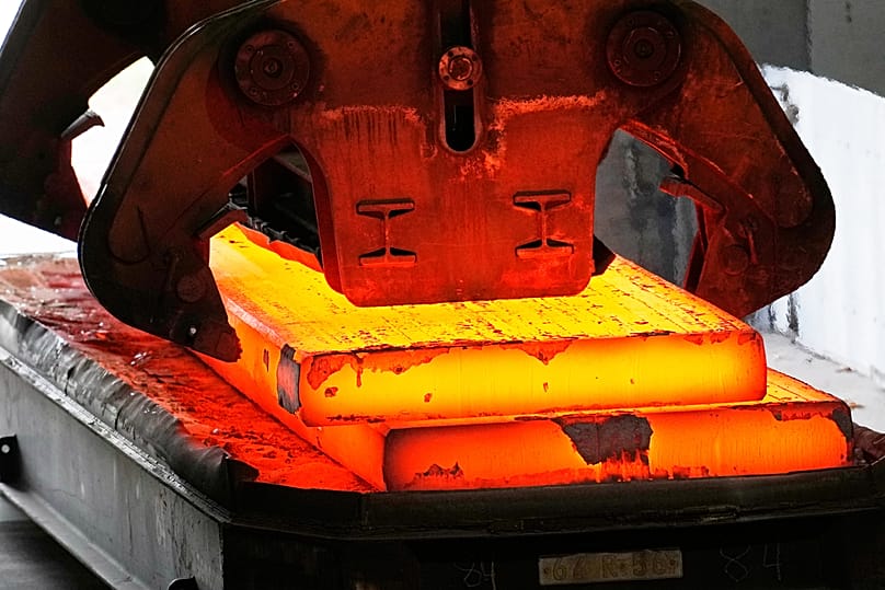 Steel production is pictured at the thyssenkrupp steel mill in Duisburg, Germany, Wednesday, Nov. 5, 2025. 