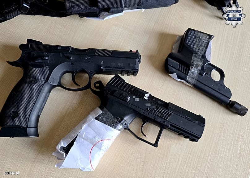 Broń skonfiskowana przez Polską Policję w 2025 roku.