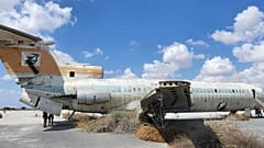 Das verlassene Flugzeug auf dem Flughafen Nikosia