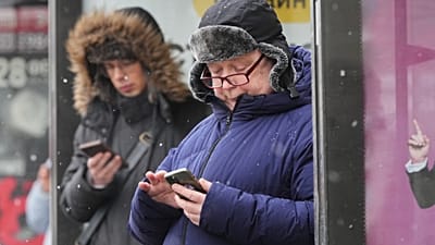 Les Russes sont bloqués dans leurs communications. Photo de la manifestation.