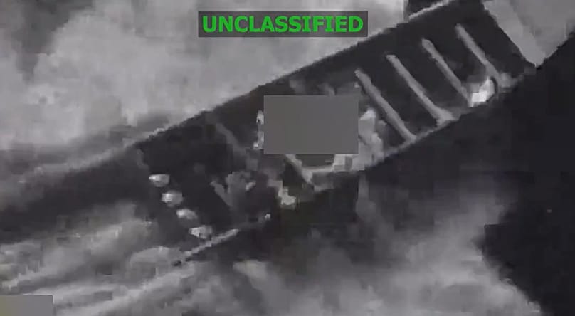 Captura de pantalla de un vídeo del Comando Sur de EE.UU. publicado en la red X