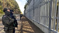 Troops guard the Polish side of the border with Belarus near Pieszczatka, October 2025.