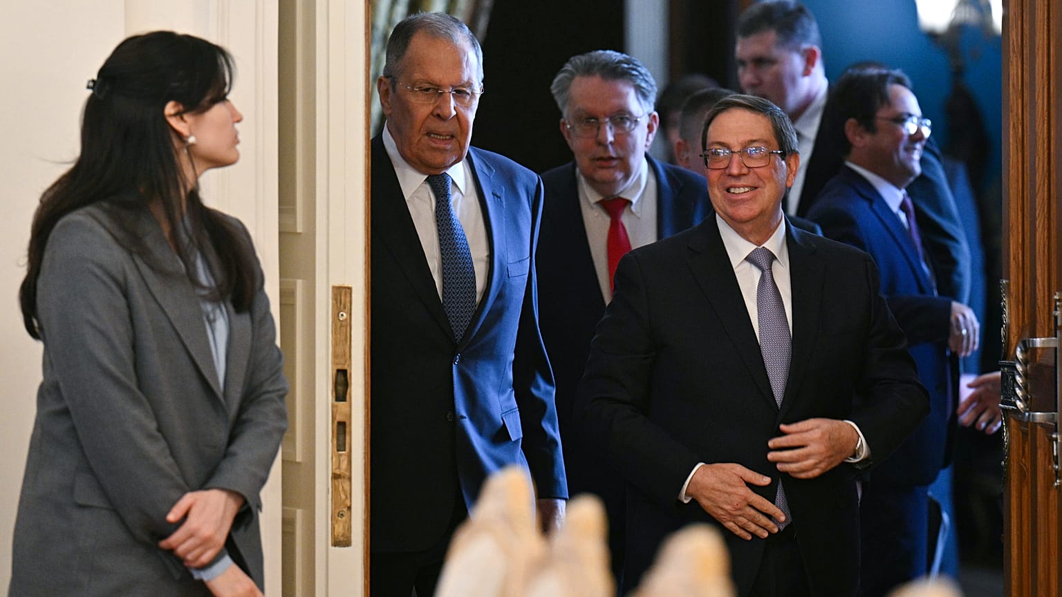 Rusya Dışişleri Bakanı Sergey Lavrov, Küba Dışişleri Bakanı Bruno Rodriguez ile beraber