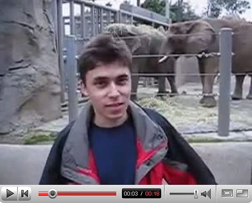Me at the zoo video and player