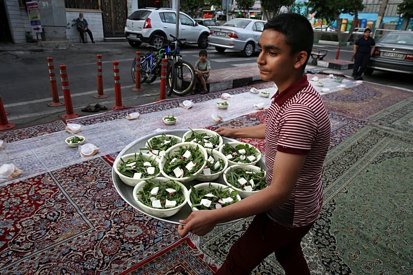 Muslims break their fast after sunset with an iftar meal. 