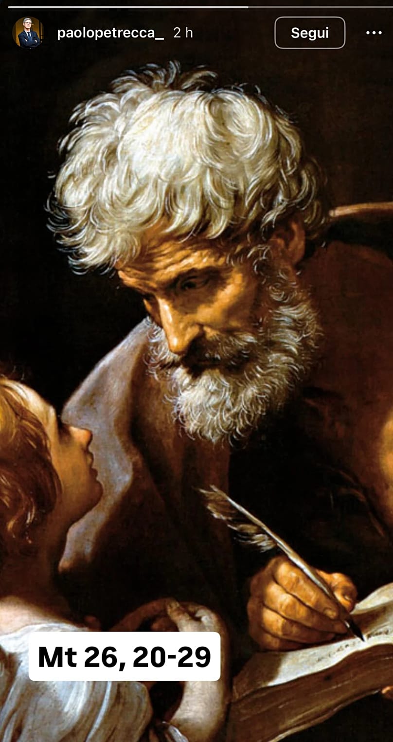 Screenshot della storia pubblicata da Paolo Petrecca su Instagram 