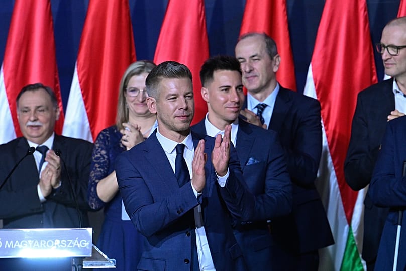 Magyar Péter az évértékelő beszéde után 2026. február 15-én