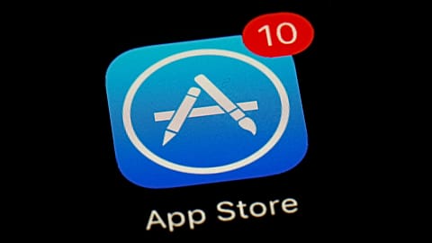 FILE - This March 19, 2018, file photo shows Apple's App Store app in Baltimore.