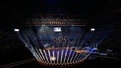 Una escena de la ceremonia de apertura de los Juegos Olímpicos de Invierno de Milán-Cortina.